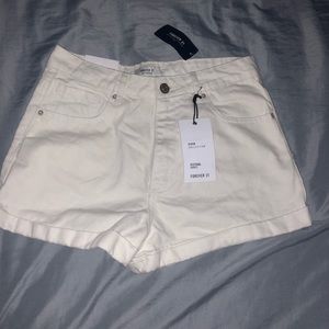 High waisted white shorts